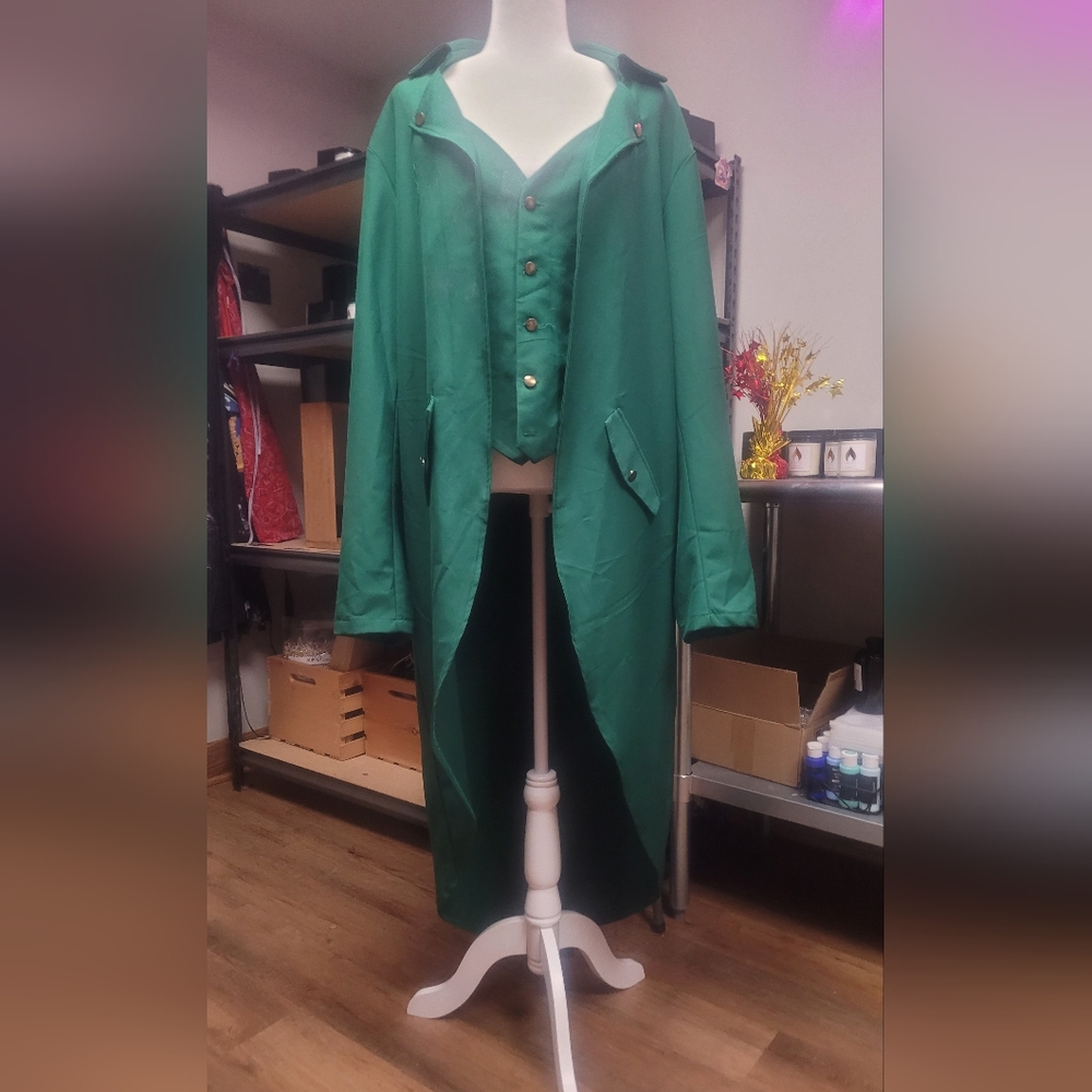 Navy green XL long coat (costume)
